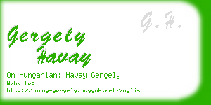 gergely havay business card